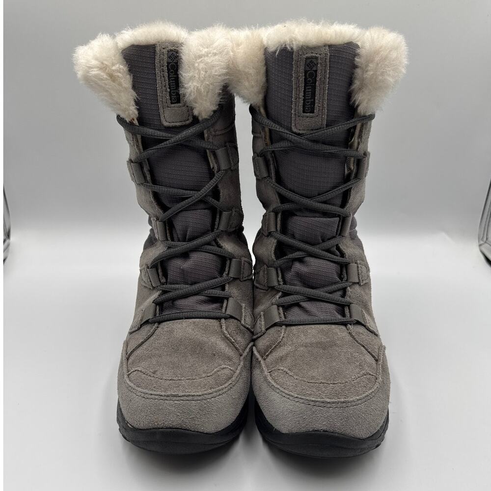Columbia Ice Maiden Waterproof Winter Boot Womens 5 Youth 3.5 Gray Suede WARM
